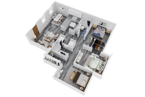 bedroom floor plan an in 3d